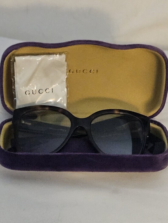 New Gucci GGO459S Tortoise Sunglasses Velvet Hardshell Case W Pouch & Lens Cloth main image 5